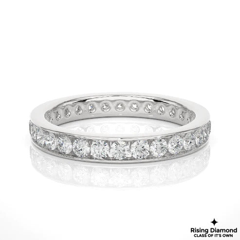 0.78 CTW Round Cut Colorless Moissanite Wedding Band