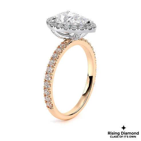 1.25 CT Pear F/VS1 Lab Grown Diamond Halo Ring