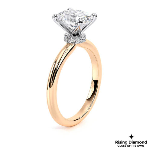 1.55 Ct Oval Cut F-VS2 Lab Grown Diamond Hidden Halo Engagement Ring