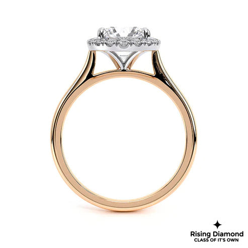 1.05 Ct Round Cut E-VS2 Lab Grown Diamond Halo Engagement Ring