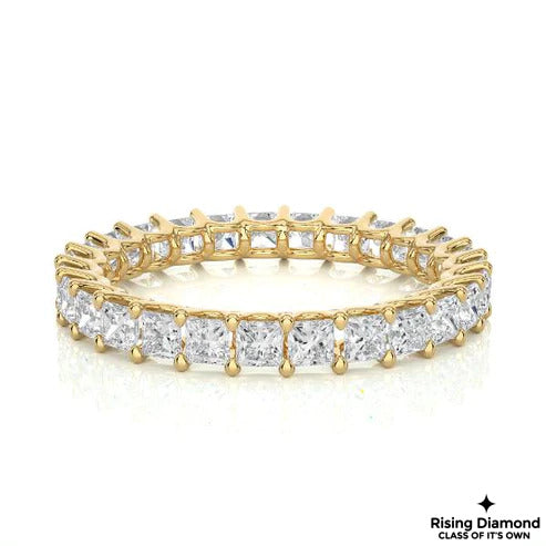 0.82 CTW Princess Cut Colorless Moissanite Wedding Band