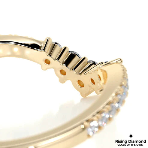 0.36 CTW Round Cut Colorless Moissanite Curved Band