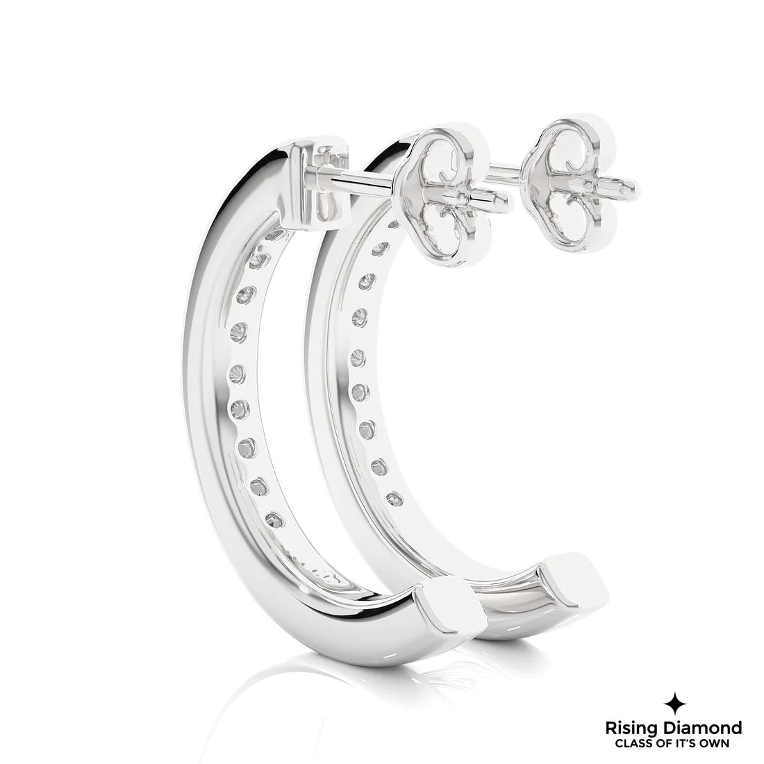 0.46 TCW EF/VS Round Cut Lab Grown Diamond Earring For Each