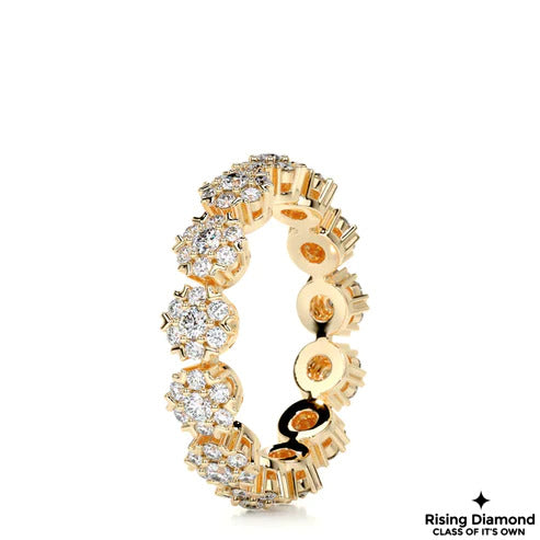 1.05 CTW Round Cut Colorless Moissanite Floral Wedding Band