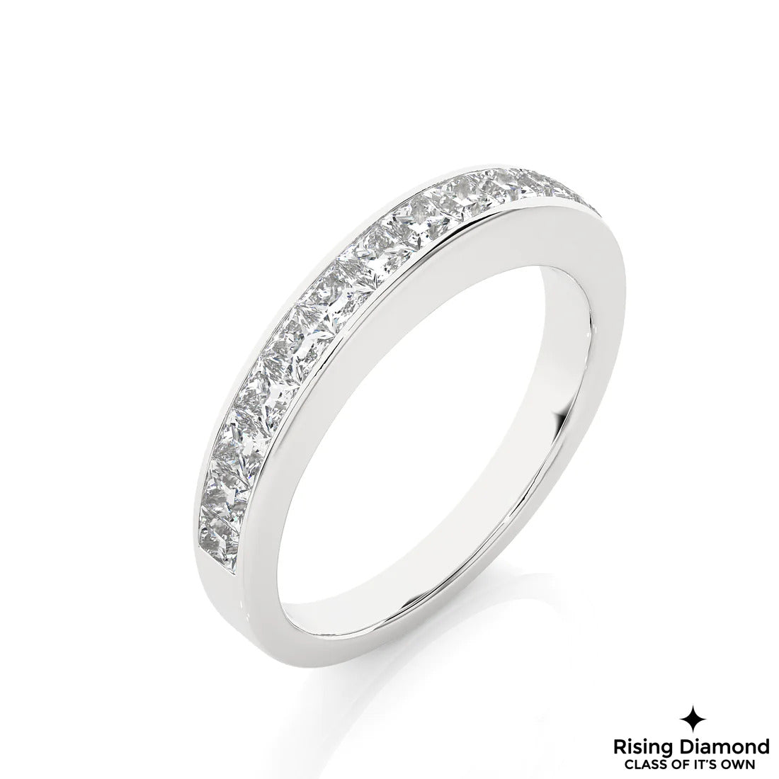 0.35 CTW Princess Cut Colorless Moissanite Wedding Band