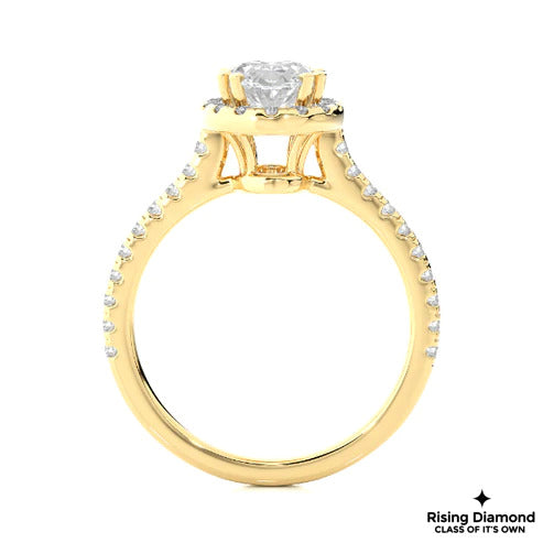 1.05 Ct Oval Cut E-VS1 Lab Grown Diamond Engagement Ring