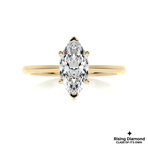 3.8 Ct Marquise Cut Colorless Moissanite Solitaire Ring