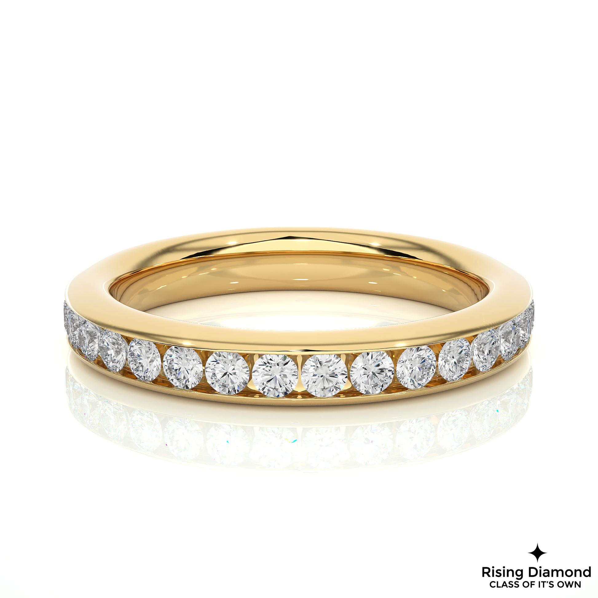 0.96 CTW Round Cut Lab Grown Diamond Full Eternity Band in Chanel Shank