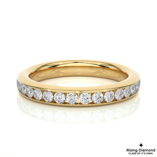 0.96 CTW Round Cut Lab Grown Diamond Full Eternity Band in Chanel Shank