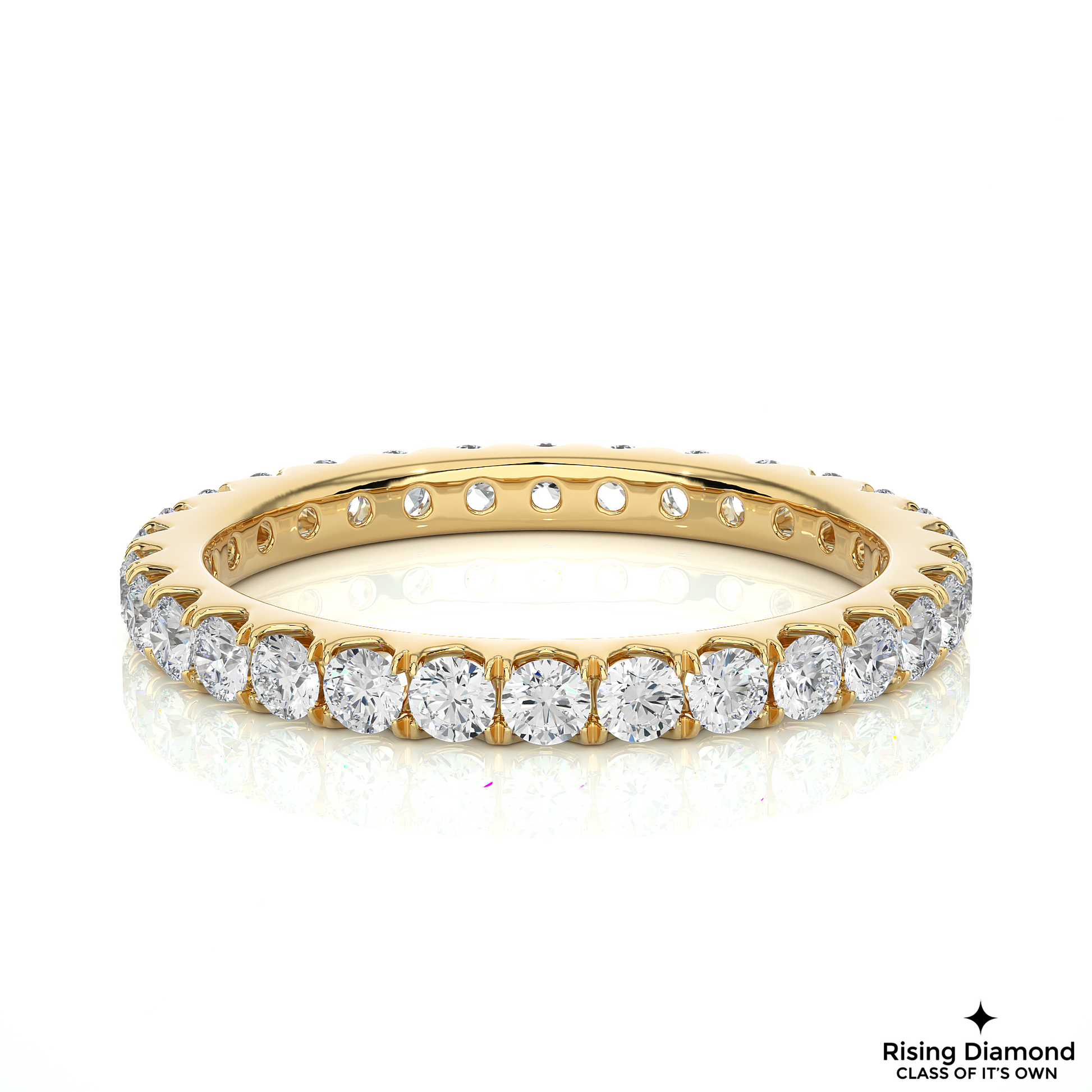 1.04 CTW Round Cut Lab Diamond Wedding Band in Full Eternity With Pave