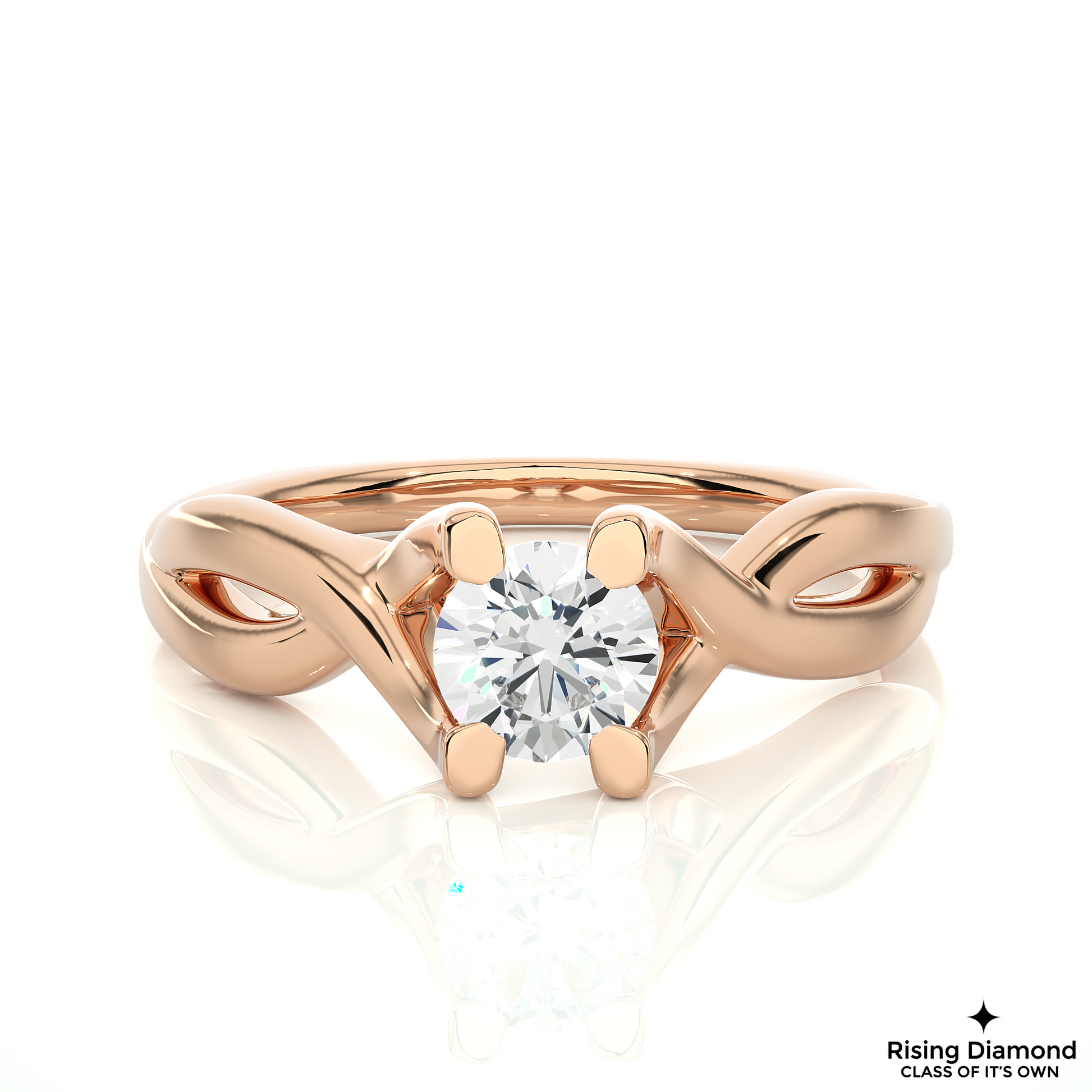 1.03 CT Round Cut Lab Grown Diamond Solitaire Engagement Ring