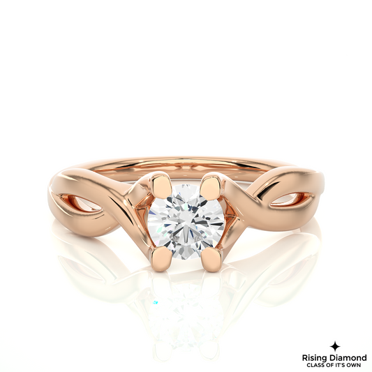 1.03 CT Round Cut Lab Grown Diamond Solitaire Engagement Ring