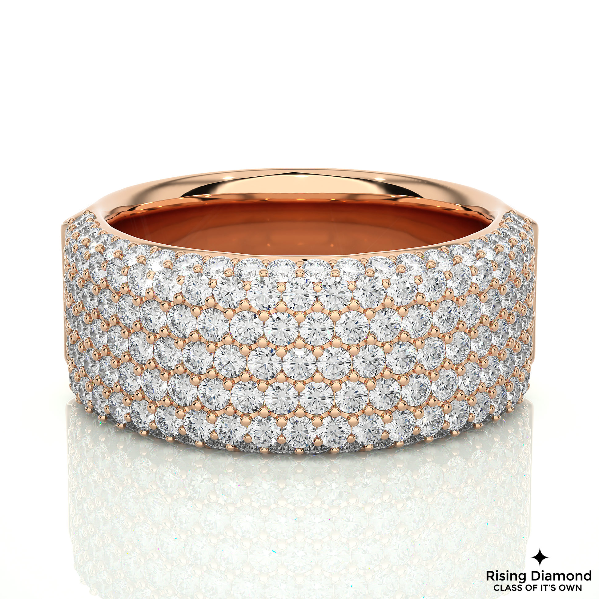 1.92 CTW Round Cut Lab Grown Diamond Men's Wedding Band in Multi-pave Shank