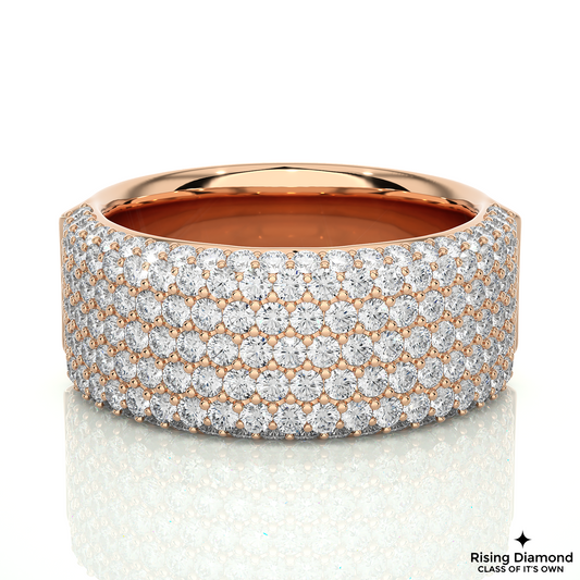 1.92 CTW Round Cut Lab Grown Diamond Men's Wedding Band in Multi-pave Shank