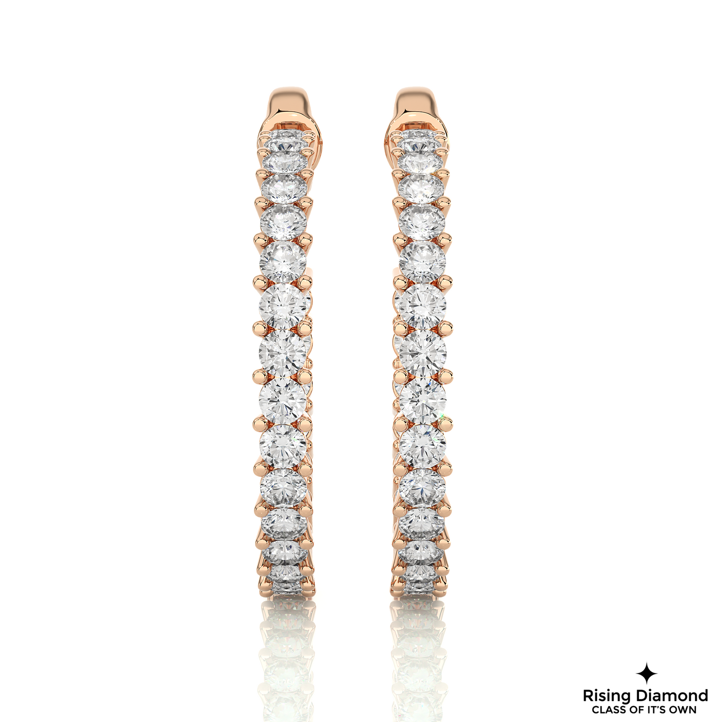 1.30 CTW Round Cut Lab Grown Diamond FG/VS Hoop Earring