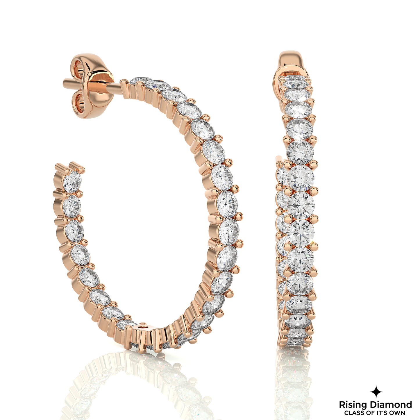 1.30 CTW Round Cut Lab Grown Diamond FG/VS Hoop Earring