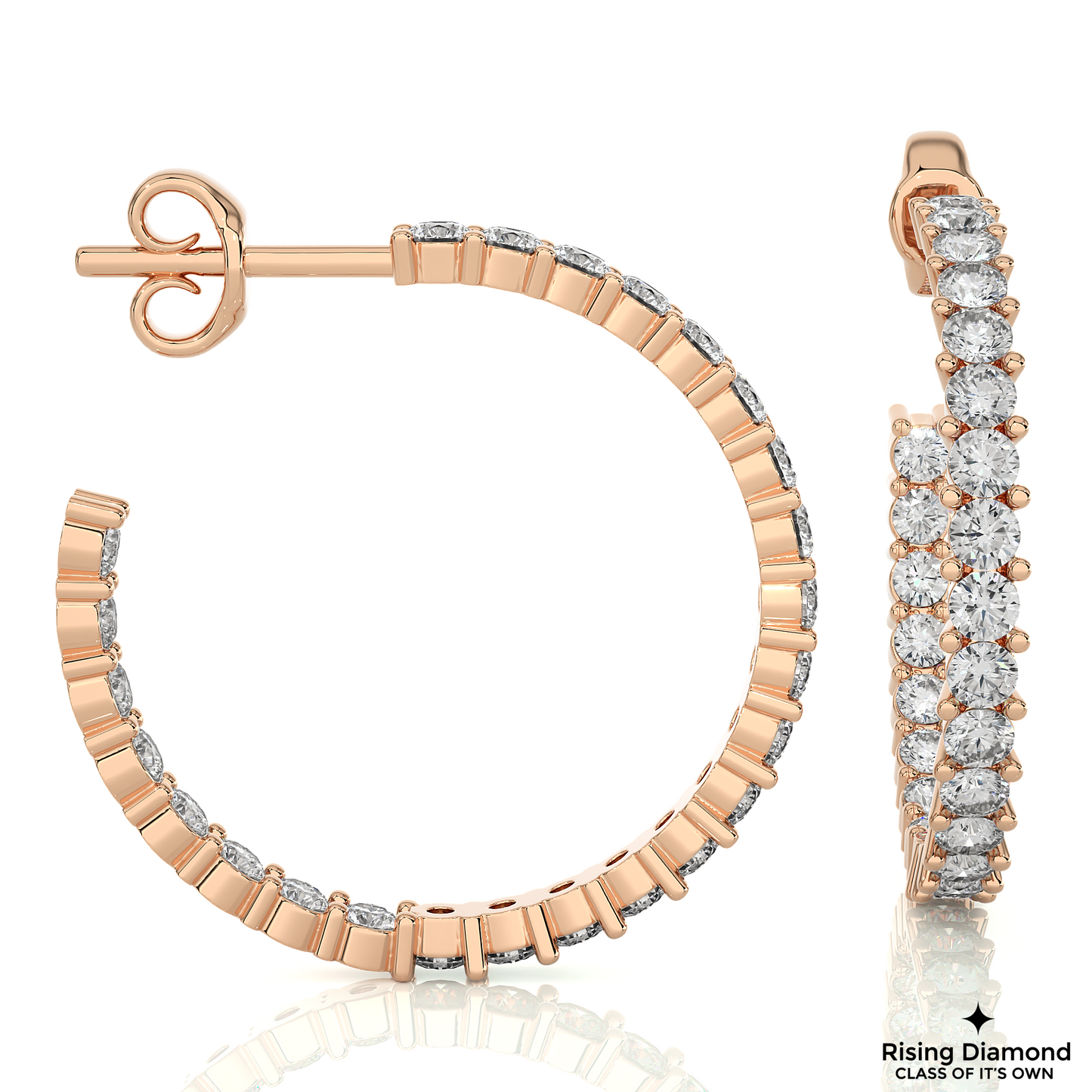 1.30 CTW Round Cut Lab Grown Diamond FG/VS Hoop Earring