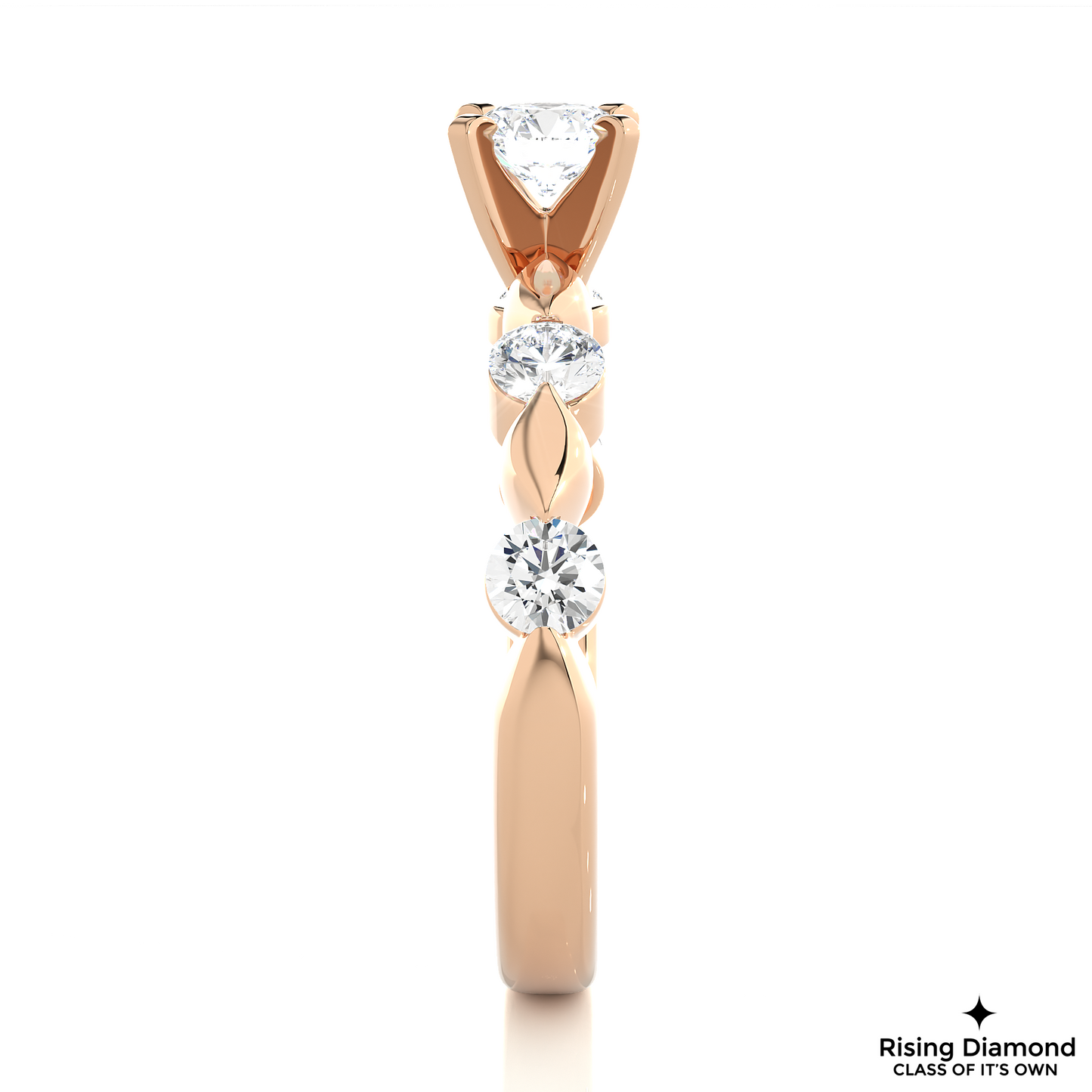 1.01 CT Round Cut Lab Grown Diamond Engagement Ring in Mil-Grain Shank