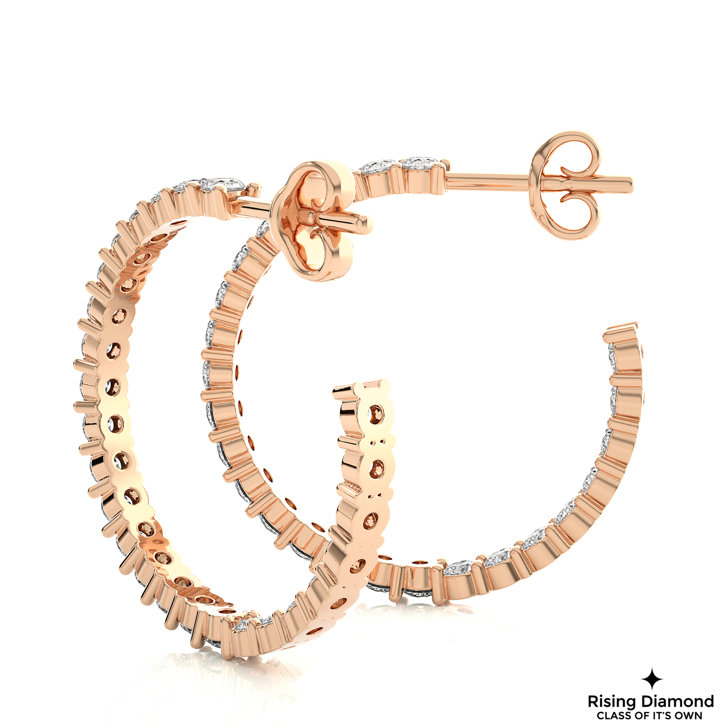 1.30 CTW Round Cut Lab Grown Diamond FG/VS Hoop Earring