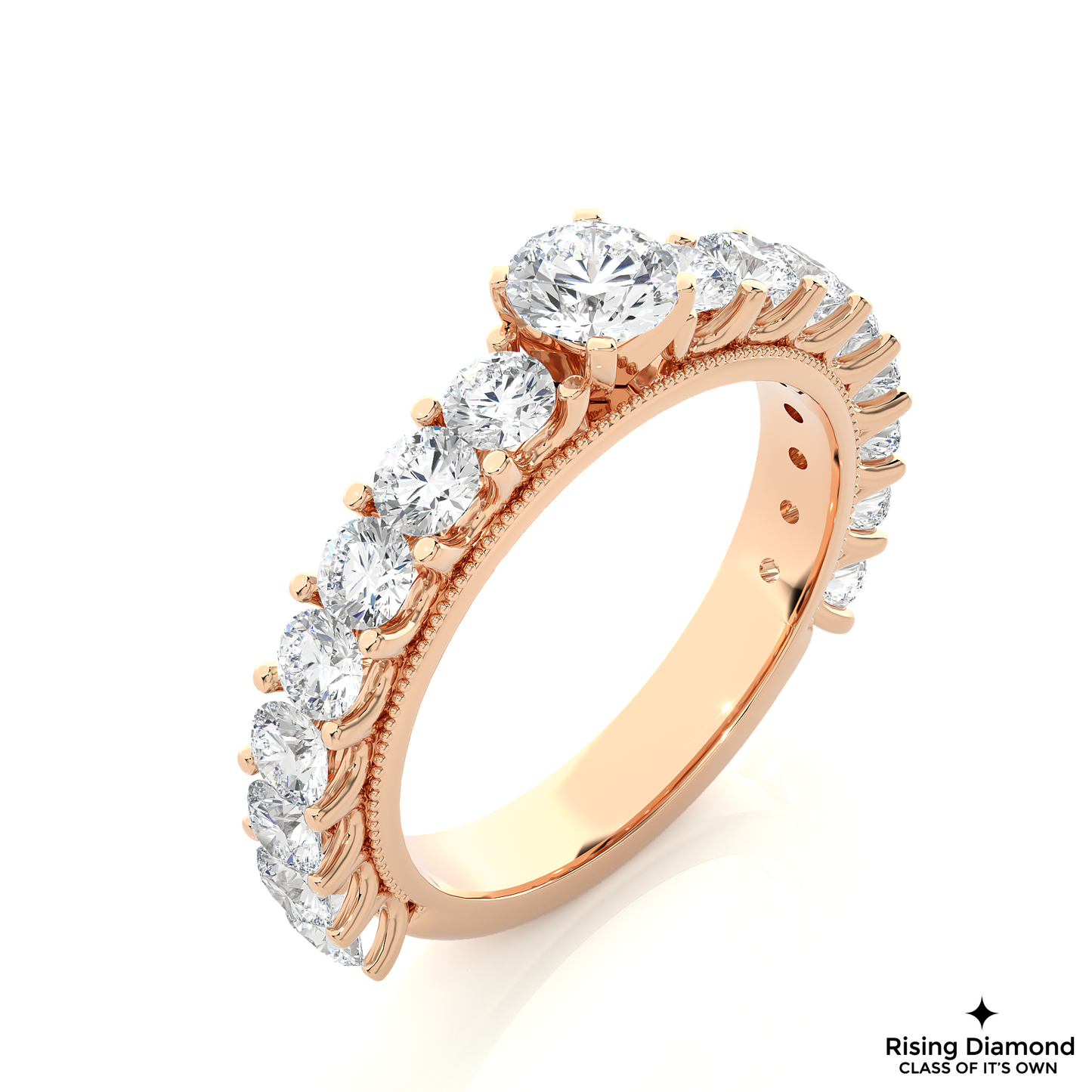 1.22 CT Round Cut Lab Grown Diamond Engagement Ring in Pave Setting
