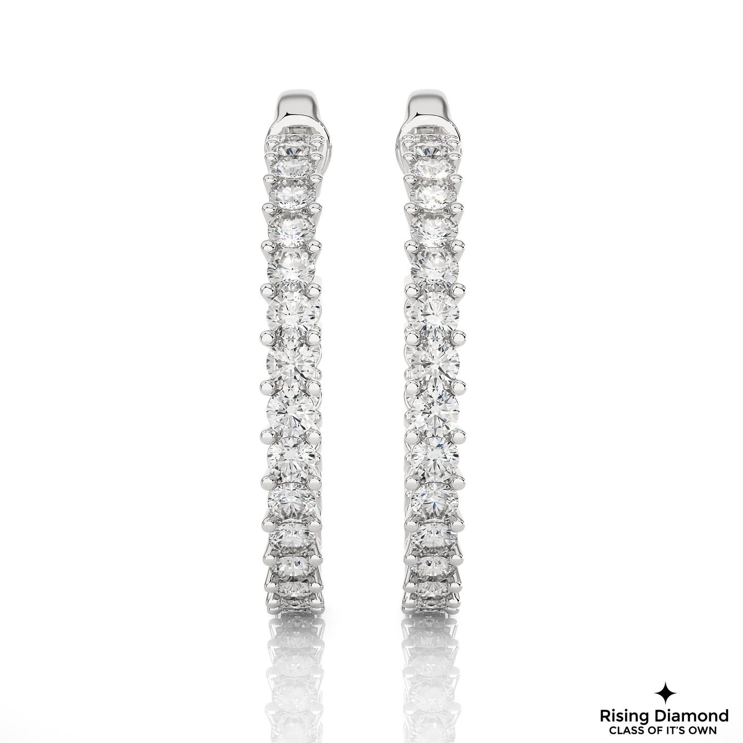 1.30 CTW Round Cut Lab Grown Diamond FG/VS Hoop Earring