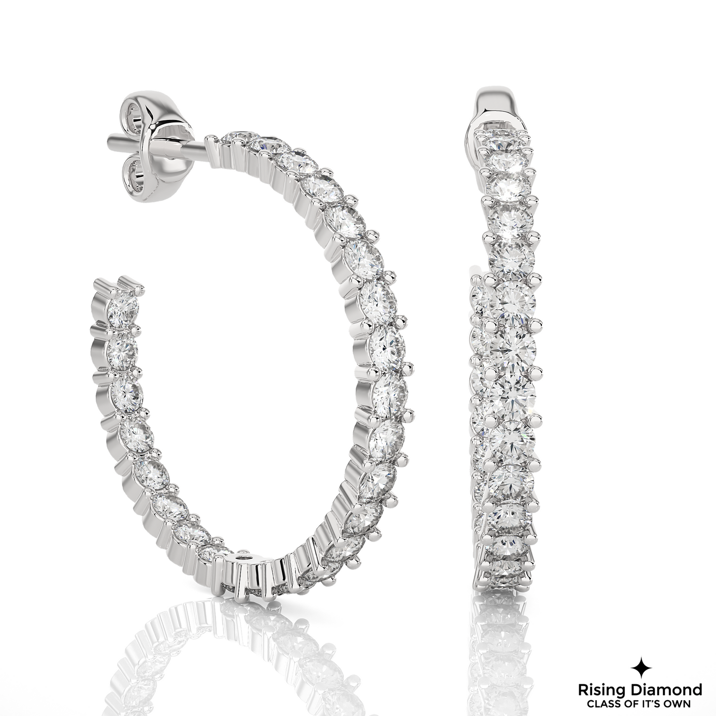 1.30 CTW Round Cut Lab Grown Diamond FG/VS Hoop Earring