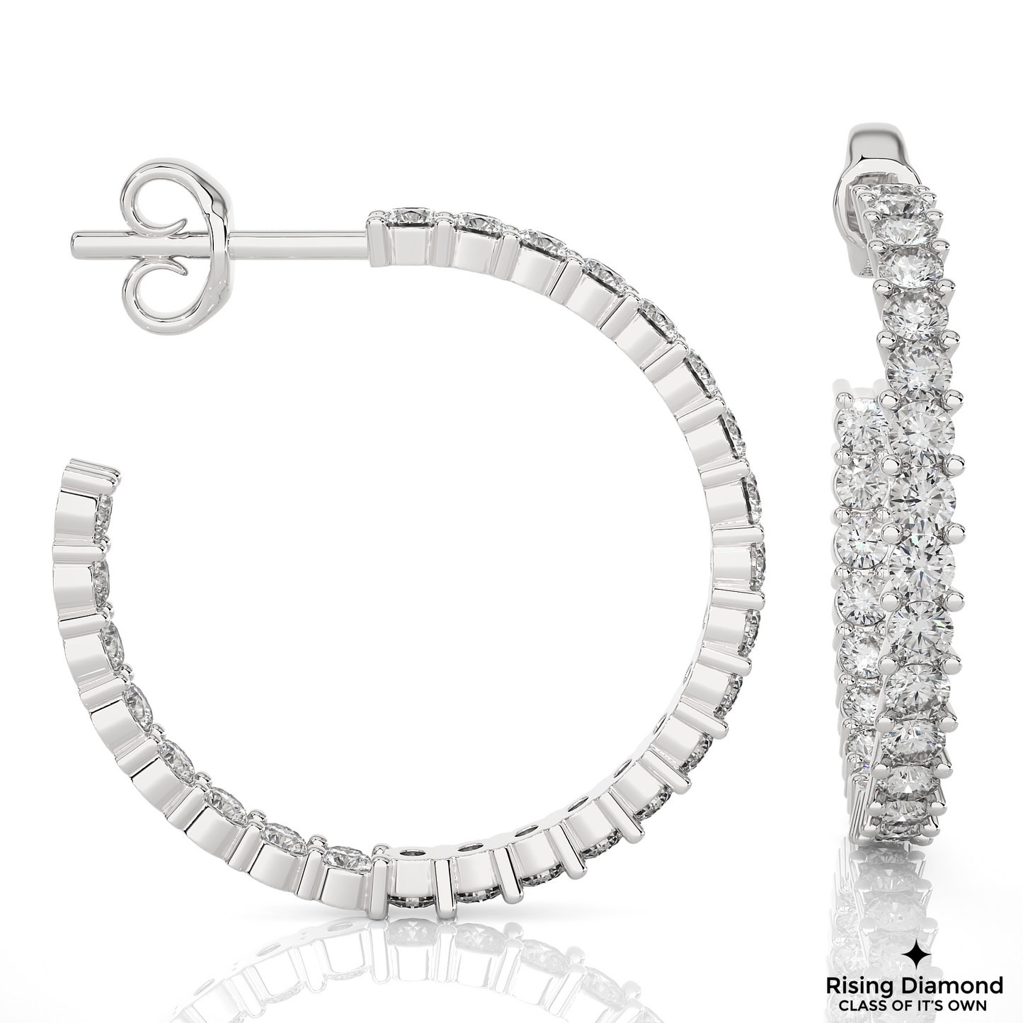 1.30 CTW Round Cut Lab Grown Diamond FG/VS Hoop Earring