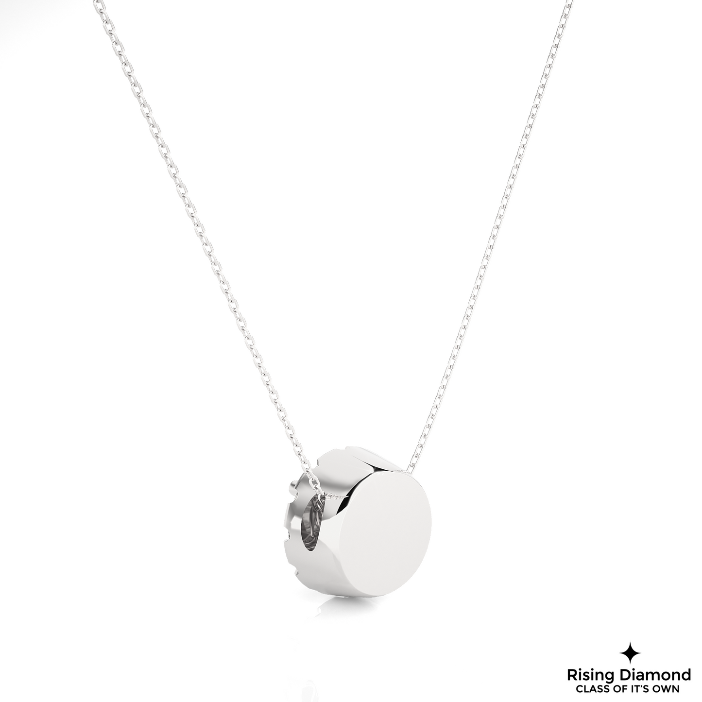 1.02 CT Round Cut Lab Grown Diamond Solitaire Necklace in Halo Setting