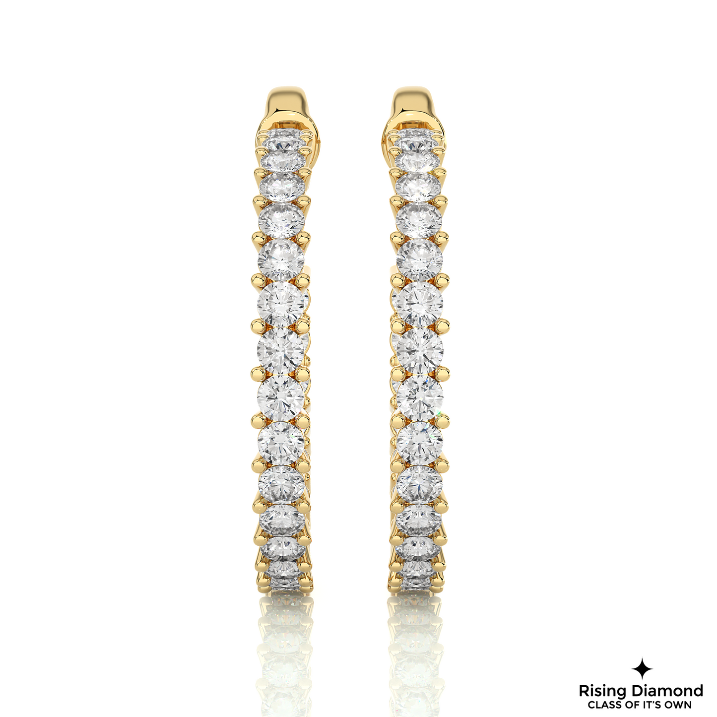 1.30 CTW Round Cut Lab Grown Diamond FG/VS Hoop Earring