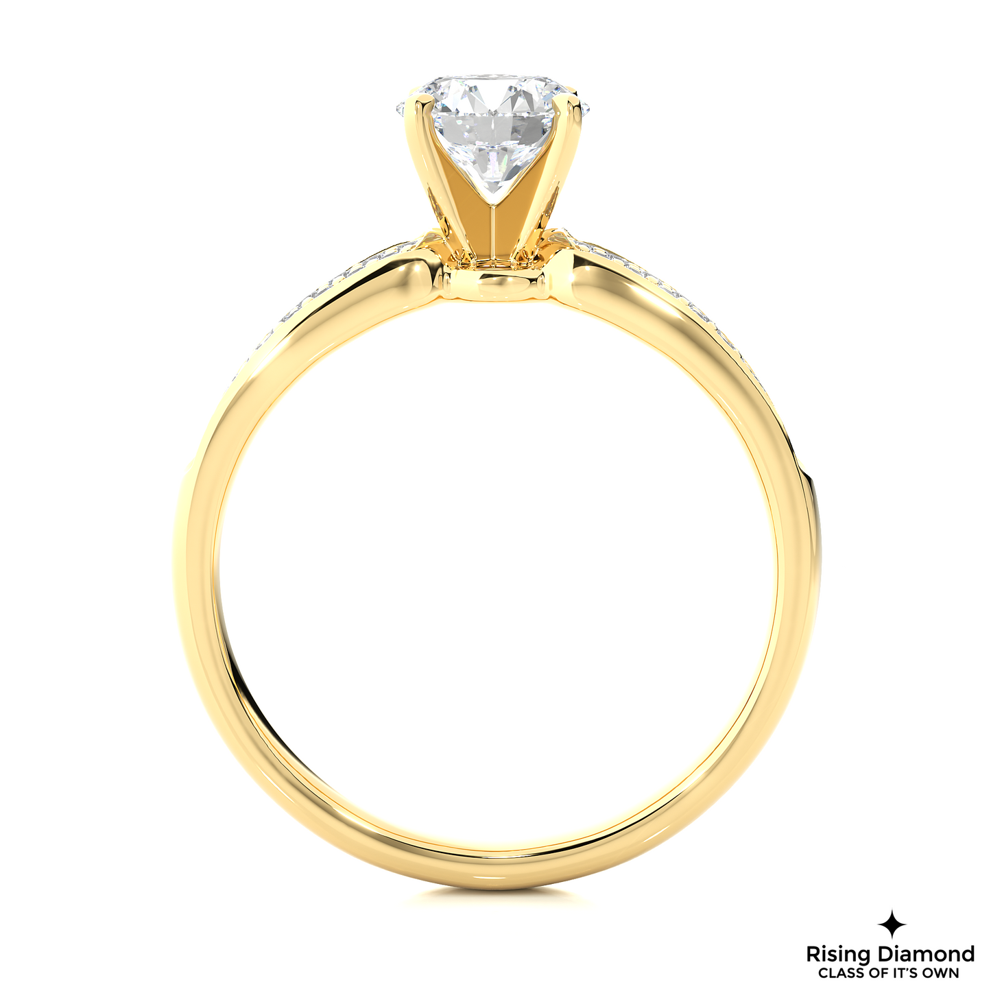 1.07 CT Round Cut Lab Grown Diamond Ring in Multi-pave Shank
