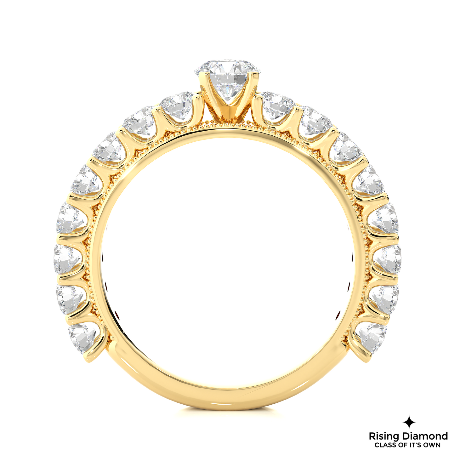 1.22 CT Round Cut Lab Grown Diamond Engagement Ring in Pave Setting