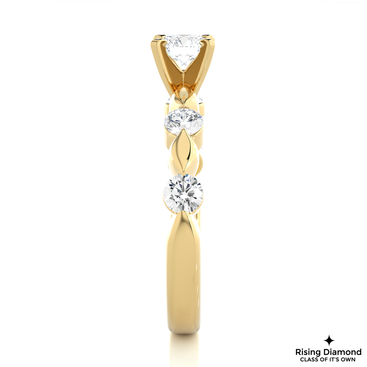 1.01 CT Round Cut Lab Grown Diamond Engagement Ring in Mil-Grain Shank