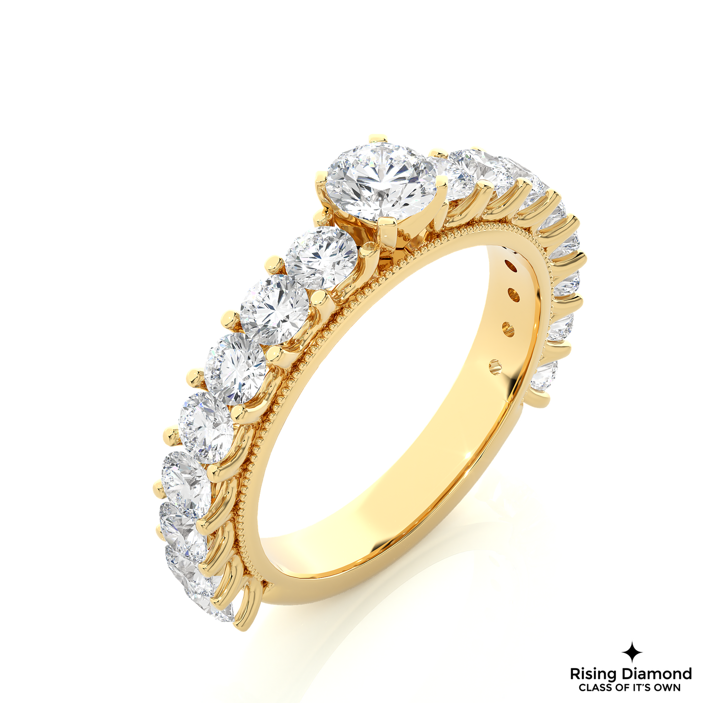1.22 CT Round Cut Lab Grown Diamond Engagement Ring in Pave Setting
