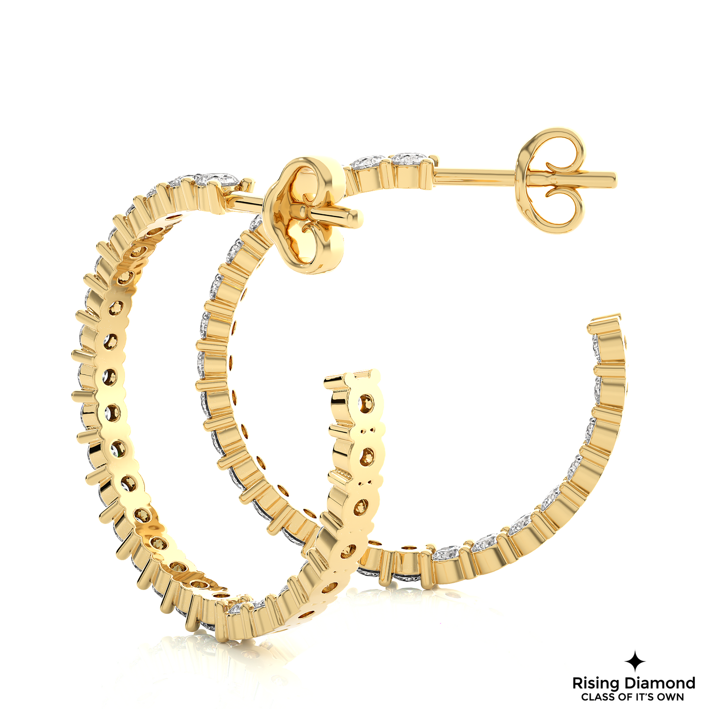 1.30 CTW Round Cut Lab Grown Diamond FG/VS Hoop Earring