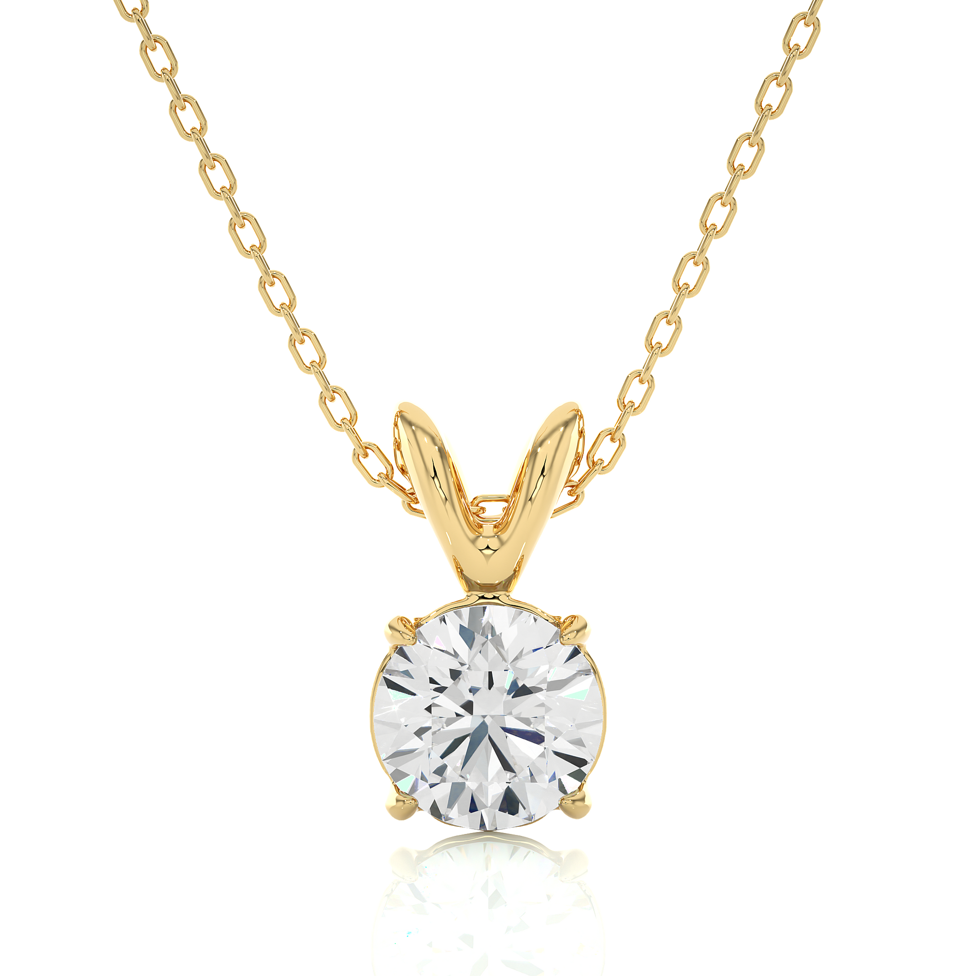 0.84 Ct Round Cut E/F-VS Lab Grown Diamond Necklace