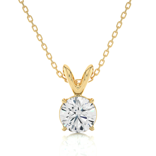 0.84 Ct Round Cut E/F-VS Lab Grown Diamond Necklace