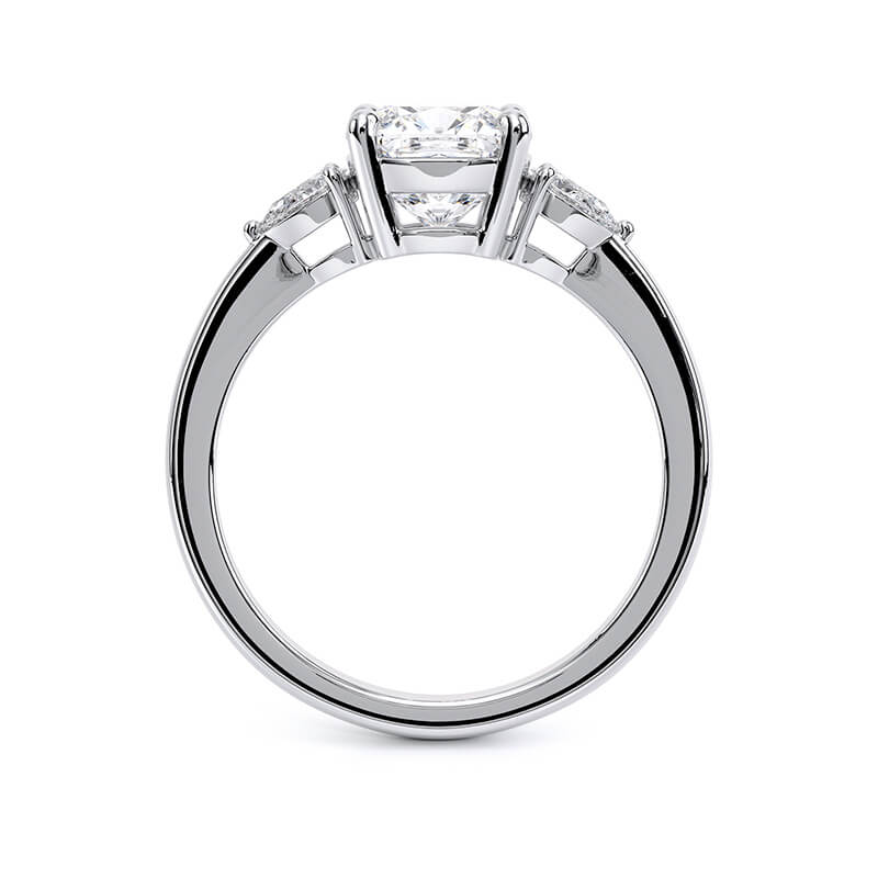 3.5 CT Cushion Cut Colorless Moissanite Engagement Ring