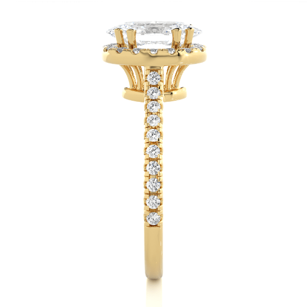 1.05 CT Oval Cut E-VS1 Lab Created Diamond Halo Ring