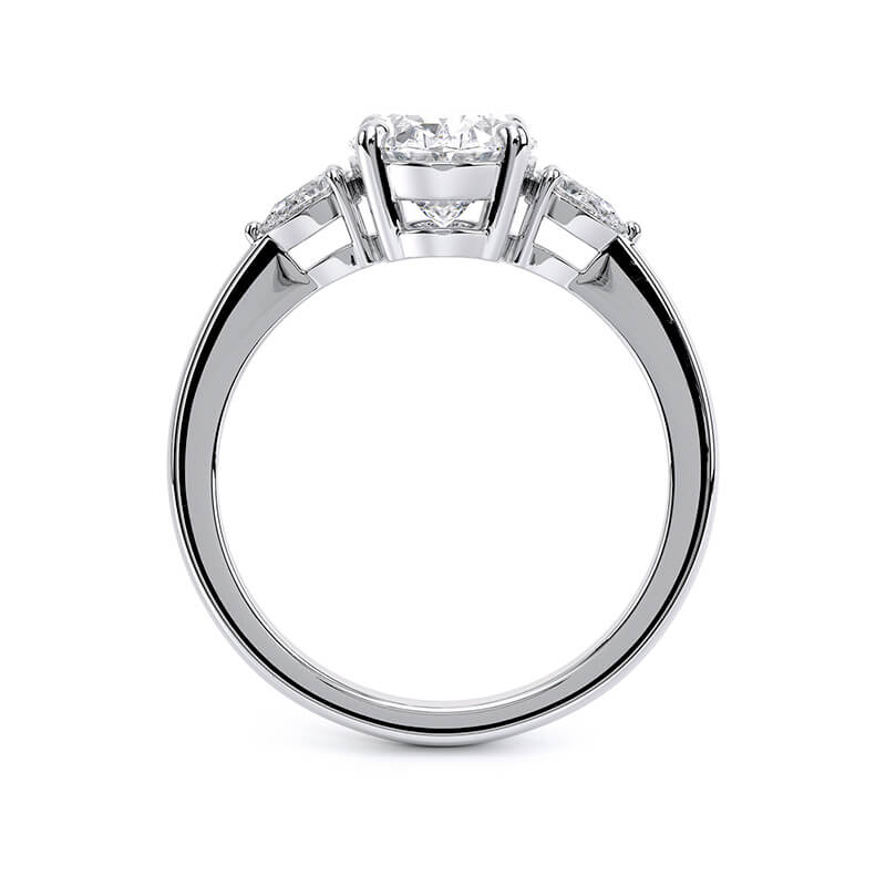 1.82 CT G/VS2 Oval Cut Lab Grown Diamond Three Stone Ring