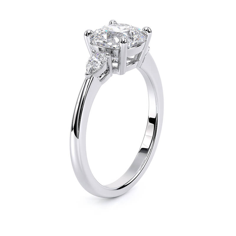 3.5 CT Cushion Cut Colorless Moissanite Engagement Ring