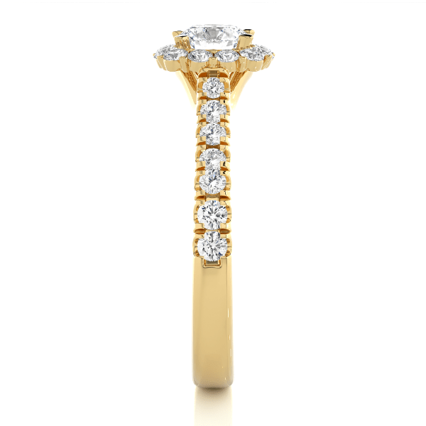 0.95 CT Round Cut Lab Grown Diamond E/VS1 Halo Engagement Ring