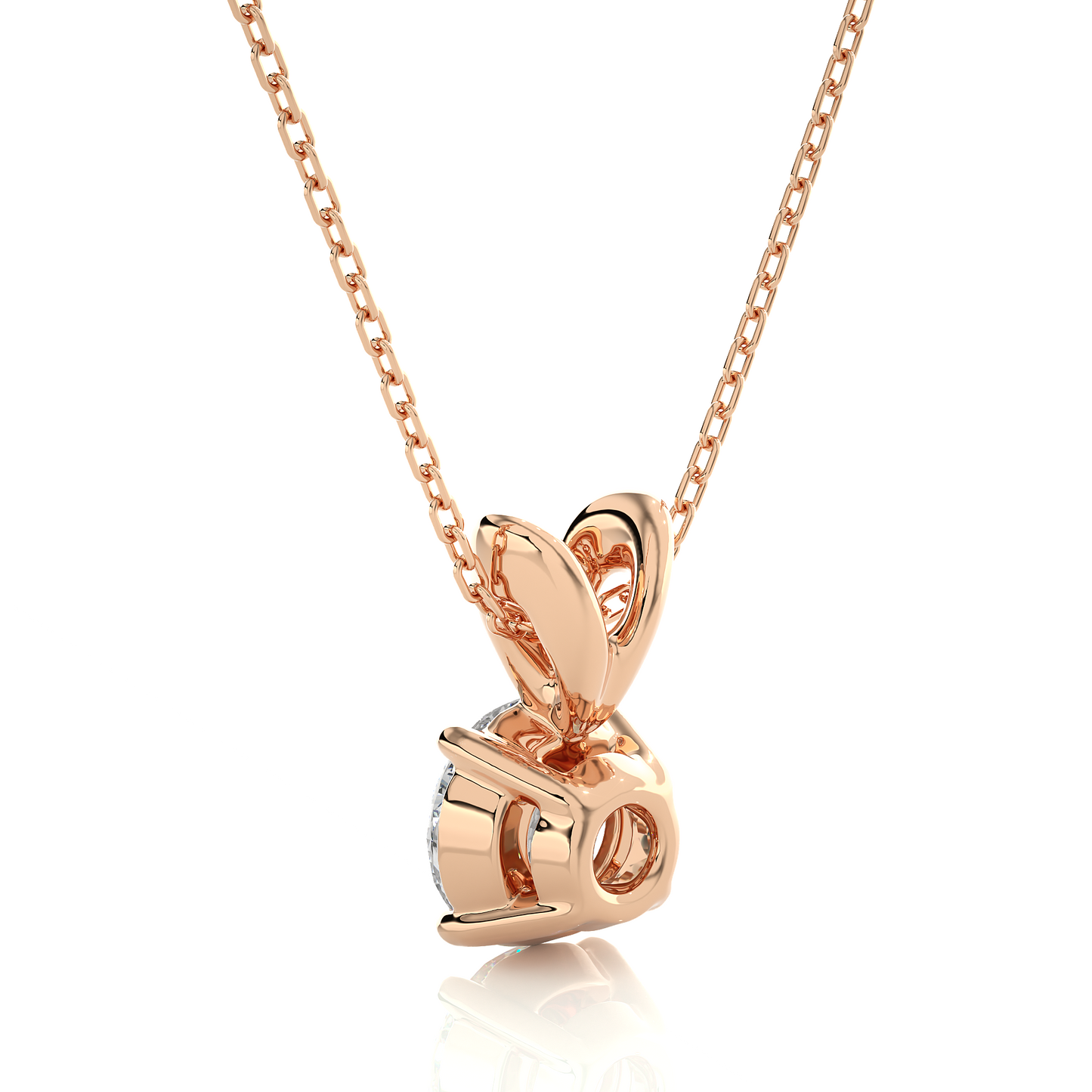 0.84 Ct Round Cut E/F-VS Lab Grown Diamond Necklace
