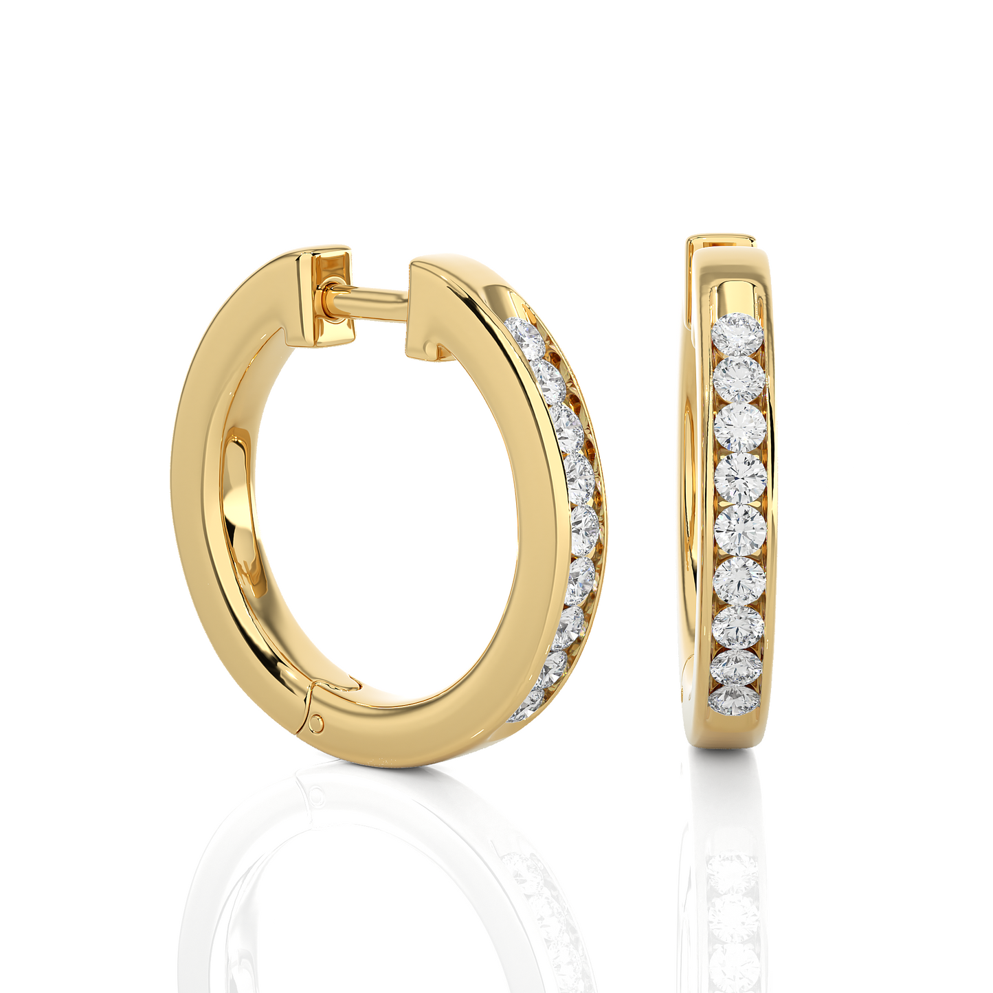 0.52 CTW Round Cut Lab Created Diamond EF/VS Hoop Earring