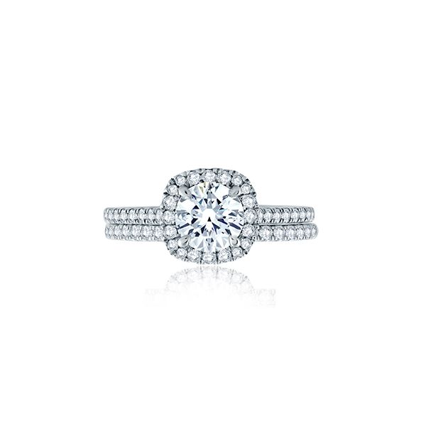 1.00 Ct Round Cut F-VS Lab Grown Diamond Gold Halo Engagement Ring