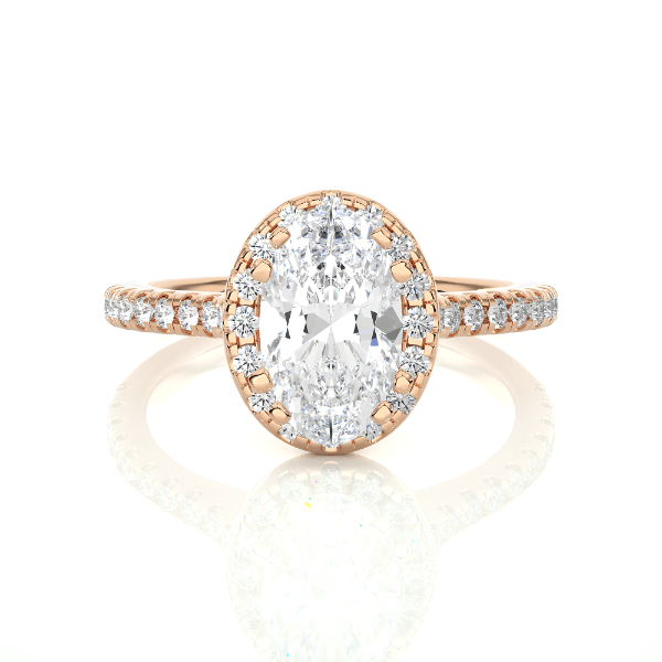 1.05 CT Oval Cut E-VS1 Lab Created Diamond Halo Ring