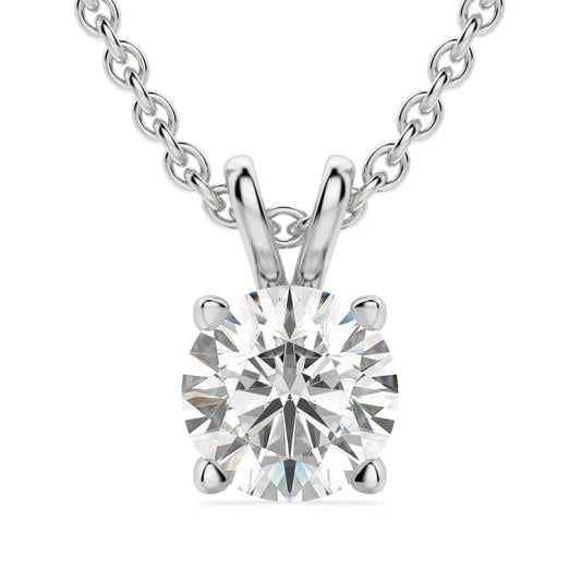 1.55 TCW Round Cut Lab Grown Diamond Gold pendant