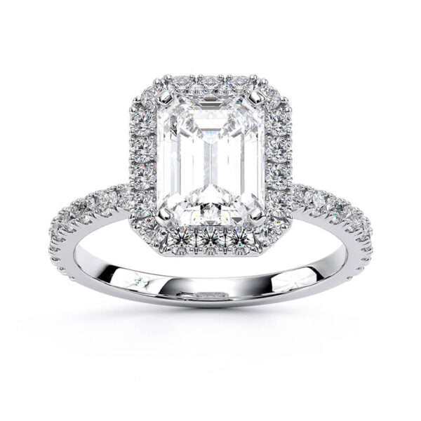 1.58CT H/VS2 Emerald Cut Lab Grown Diamond Engagement Ring