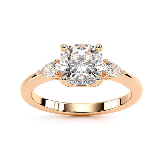 3.5 CT Cushion Cut Colorless Moissanite Engagement Ring