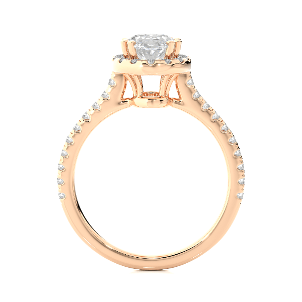 1.05 CT Oval Cut E-VS1 Lab Created Diamond Halo Ring