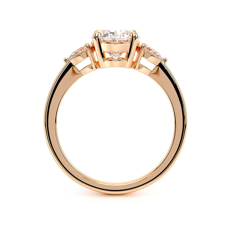 1.82 CT G/VS2 Oval Cut Lab Grown Diamond Three Stone Ring